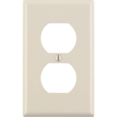 LEVITON Almond 1 gang Thermoset Plastic Duplex Outlet Wall Plate 78003-000